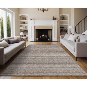 Washable Hallway Runner Rug Modern Abstract Accent Carpet Non-Slip Backing Non-Shedding Contemporary Striped Transitional Rug Runner - 1 of 4