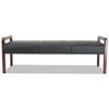 Alera Alera Reception Lounge WL Series Bench Three-Seater -  65.75w x 22.25d x 22.88h - Black/Mahogany - 3 of 4