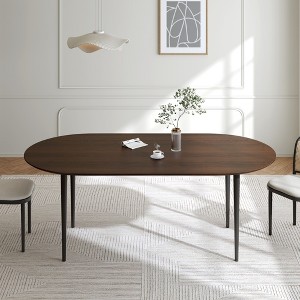 Dovelina Oval Wood Dining Table Kitchen Table with Metal Legs - 1 of 4