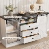 coucheta Sideboard Buffet Cabinet with Storage, Farmhouse Buffet Cabinet with 2 Door & 4 Drawers, 45" Wood Buffet Cabinet for Kitchen, Dinning room - 4 of 4