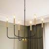 DORESshop 26 in. 6-Light Black and Gold Farmhouse Chandelier ¨C Adjustable Industrial Fixture for Dining Room, Bedroom and Foyer - 3 of 4