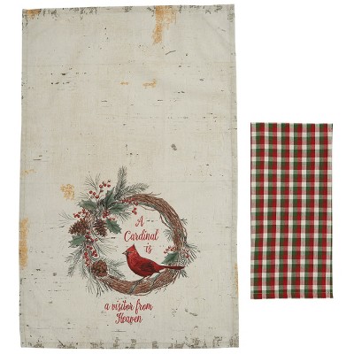 Park Designs Wild And Beautiful Holiday Cardinal 2 Dishtowel Set