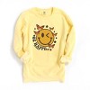 Simply Sage Market S.W.Smiley Be Happy Butterflies Garment Dyed Sweatshirt - 2 of 4