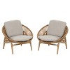 PE Rattan Boho Outdoor Lounge Chair with Deep Seating Cushion, 32" UV Resistant Patio Chair-3irtyhousy - 3 of 4