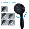 SEVOBAL Shower Faucets, Five-Function Handheld Shower Head with High-Pressure Performance and Flexible Hose, Black, 11"*9"*4" - 3 of 4