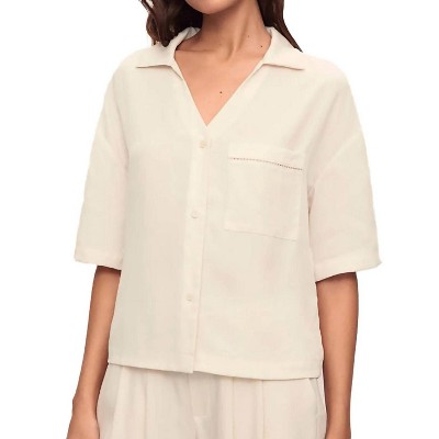 Women's Tencel Woven Relaxed Button Front Top - Eberjey S