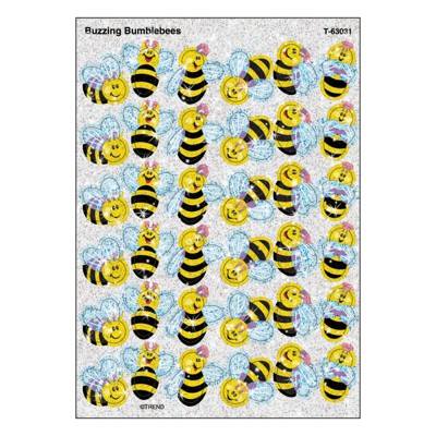 Trend Buzzing Bumblebees Sparkle Stickers, 72 ct (Pack of 6)