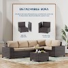 ALAULM Outdoor Patio Furniture Set Outdoor Sectional Rattan Sofa Set Brown Manual Wicker Patio Conversation Set with Cushions - 2 of 4