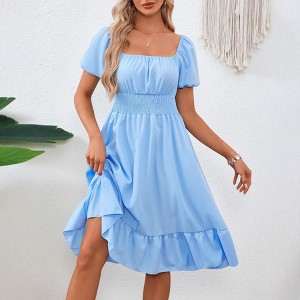 sachin and babi light blue dress Womens Casual Summer Dress 2025 Square Neck Flutter Liberia main image 0