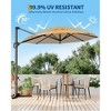 10FT Outdoor Cantilever Umbrella Patio Umbrella Market Sun Shade Windproof Offset Umbrella with 360-Degree Rotation for Garden Pool - 3 of 4