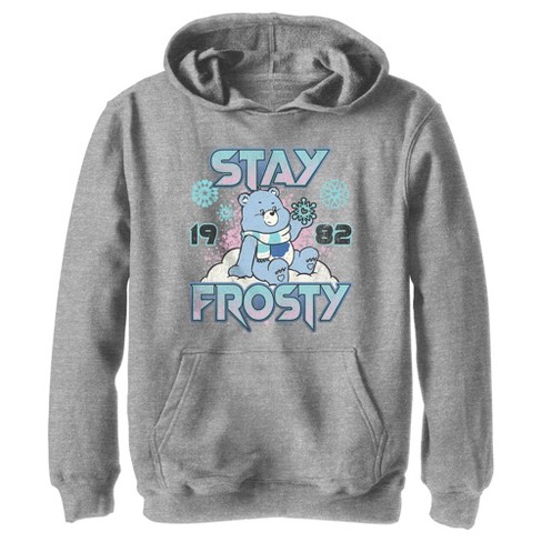 Boy s Care Bears Grumpy Bear Stay Frosty Pull Over Hoodie Athletic Heather Small Target