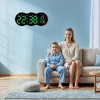 REGALWOVEN Digital Plastic Temperature Display Auto-Dimming Large Wall Clock 11 x 4.5 Inches - 3 of 4