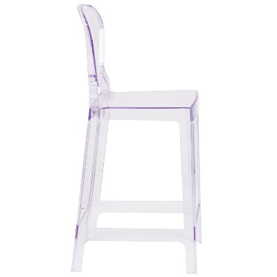 Crystal Clear Polycarbonate Modern Ghost Counter Stool