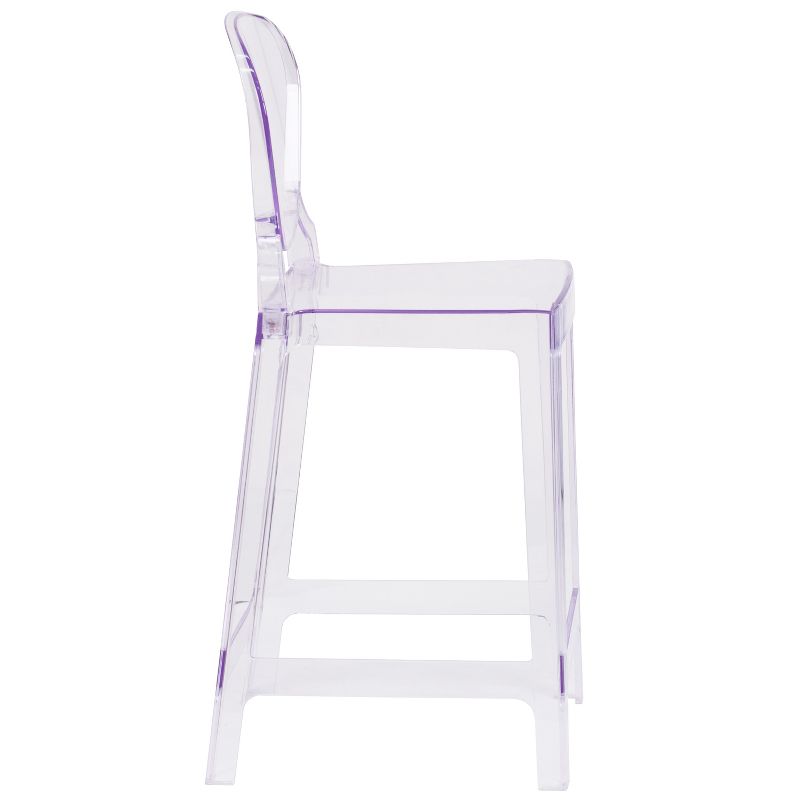 Flash Furniture Ghost Counter Stool with Tear Back in Transparent Crystal, 4 of 6