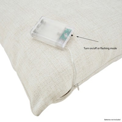 White Square Christmas Tree Pillow with LED Lights