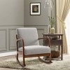 HOMCOM Upholstered Rocking Armchair with Wood Base and Linen Fabric Padded Seat for Living Room, Gray - 2 of 4