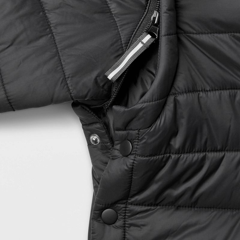 Men&#39;s Adaptive Side Opening Puffer Jacket - Goodfellow &#38; Co&#8482; Black S, 4 of 5