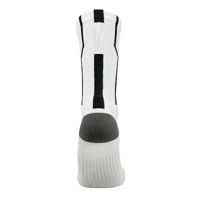 Mk Socks Player ID Jersey Number SINGLE Crew Sock - White, Black