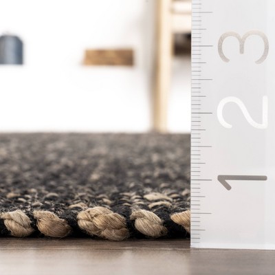 Charcoal Cotton-Blend 6' x 9' Flat Woven Handmade Area Rug