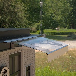 Aghana Digitals Premium Door Window Awning: 0.137" Thick Solid Polycarbonate Sheet, Aluminum Alloy - 1 of 3