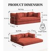 78.8'' Corduroy Modular Convertible Sofa Bed with Removable Backrest, Folding Seat Bag and Semi-Circular Armrests - 2 of 4