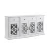 NicBex 59.75" Classic 4-Doors Sideboard,Kitchen Storage Cabinets with Glass Doors and 3 drawers for Kitchen and Dining Room,Black/Teal/White - 4 of 4
