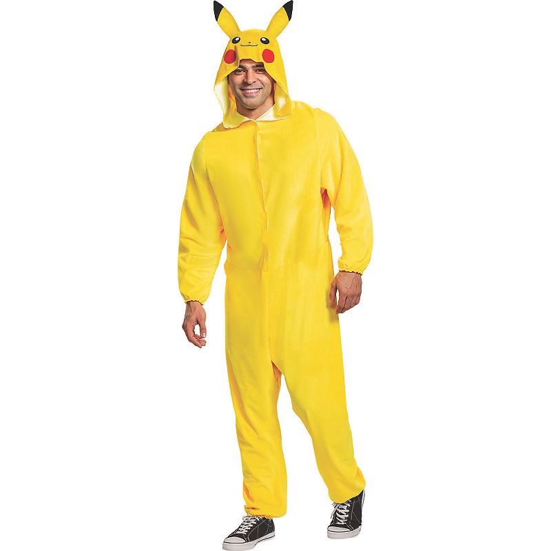 Disguise Adult Classic Pokemon Pikachu Jumpsuit Costume, 1 of 2