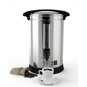 Commercial Coffee Maker, Food Grade Stainless Steel Large Capacity Coffee Urn for Church, Meeting, Lounges and Other Large Gatherings - 1 of 4