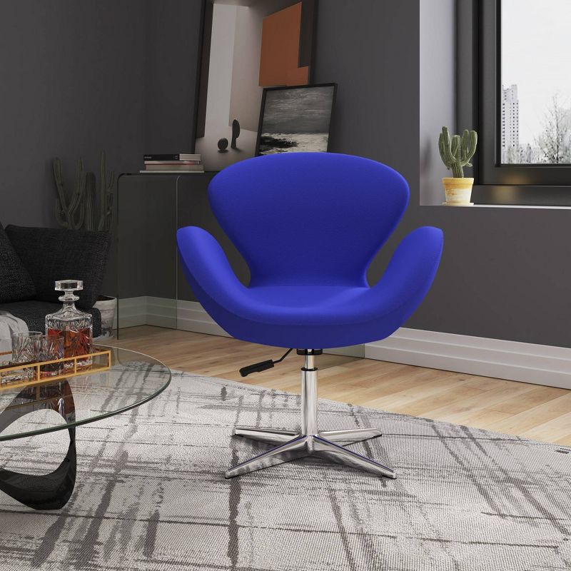 Raspberry Wool Blend Adjustable Swivel Chair - Manhattan Comfort, 3 of 8