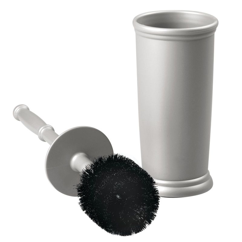 mDesign Plastic Compact Bathroom Toilet Bowl Brush and Holder, 5 of 7