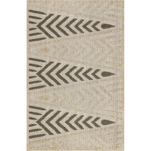 Nuloom Oliva Modern Diamond Indoor/Outdoor Patio Area Rug 5x7, Beige - 1 of 4