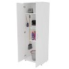 Morganton 2 Door Storage Cabinet White - Polifurniture: Modern Design, 3 Cubbies, 2 Hooks, Melamine Finish - 4 of 4