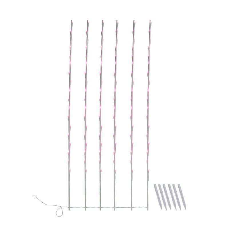 Northlight 108 Pink Pre-Lit LED Branch Patio Outdoor Garden Novelty Christmas Light Stakes - 8.5 ft White Wire, 2 of 3