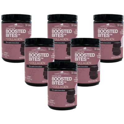 Brooklyn Born Chocolate Dark Chocolate Boosted Bites  Collagen - 6 containers, 5.29 oz each