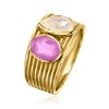 Ross-Simons Moonstone and 1.00 Carat Purple Quartz Toi Et Moi Ring in 18kt Gold Over Sterling - 3 of 4