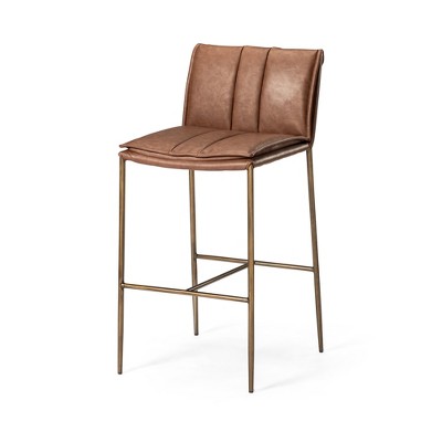 Maven Lane Gerard High Back Vegan Leather Bar Height Bar Stool