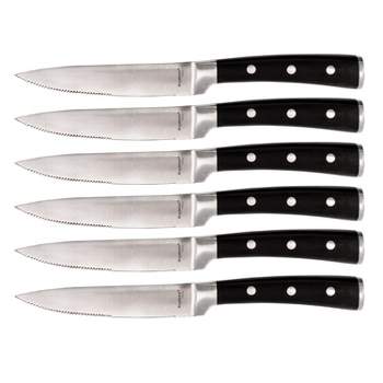 Cheer Collection 5-Piece Stainless Steel Kitchen Knife Set w/ Clear Block