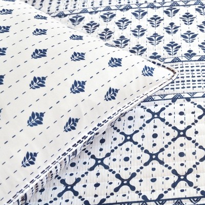 Lush Decor Full/Queen 3pc Monique Stripe Quilt Set Navy/White - Lush Décor — фото 4