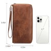 Womens Wallet RFID Blocking Leather Zip Around Wallet Large Capacity Long Purse Credit Card Clutch Wristlet - 3 of 4