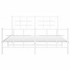 vidaXL White Steel Metal Bed Frame-Double Bed with Headboard/Footboard-81.5" x61.4 x35.4 | Modern Bedroom Furniture - 4 of 4