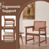 Tangkula Outdoor Hardwood Armchairs Set of 2/4 Weather-resistant Slatted Armchairs w/Removable Cushions - 4 of 4