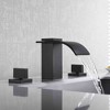 Sumerain Widespread Waterfall Matte Black Bathroom Faucet 3 Hole 2 Handle 8 Inch Vanity Sink Faucet - 2 of 4