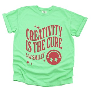 S.W.Smiley Creativity Is The Cure - Women's Garment Dyed Graphic T-Shirt - 1 of 4