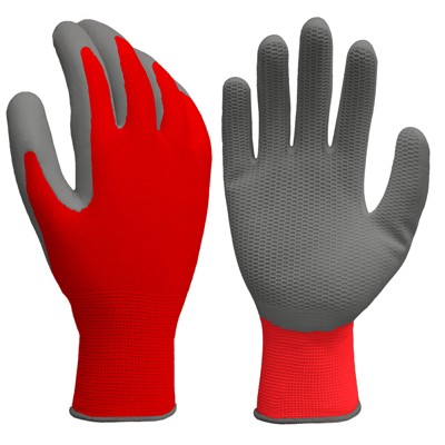 Grease Monkey M Latex Honeycomb Black/gray Dipped Gloves : Target