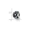 Black Bow Jewelry White, Black, Glitter Overlay Glass & Sterling Silver Bead Charm, 15mm - 3 of 4