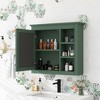 30''x28'' Bathroom Wall Mount Cabinet With Open Shelves Bathroom Wall Mounted Cabinet Wooden Hanging Cabinet Storage Cabinets - 2 of 4