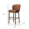 HomeRoots 31" Brown Fabric and Solid Wood Bar Height Bar Chair - 3 of 4