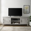 70" MDF 2-Door Grooved Modern Farmhouse TV Stand with Adjustable Shelves and Cord Management for Living Room and Bedroom - 4 of 4