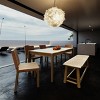 4 PCS Farmhouse Extendable Dining Table Set, Solid Wood Table with Removable Leaf, Wood Frame Bench and Chair with Rattan Cushion-Baofuwish - 2 of 4