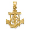 Black Bow Jewelry 14k Yellow Gold Satin & Diamond-Cut Mariners Crucifix Cross Pendant - 3 of 4